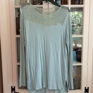 Netted lace long sleeve top